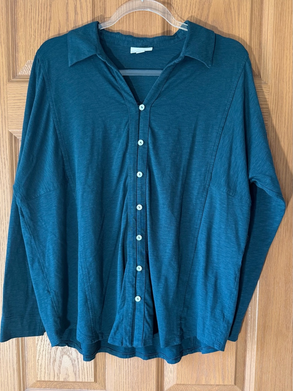 J. Jill Teal Long Sleeve Button-Down Shirt